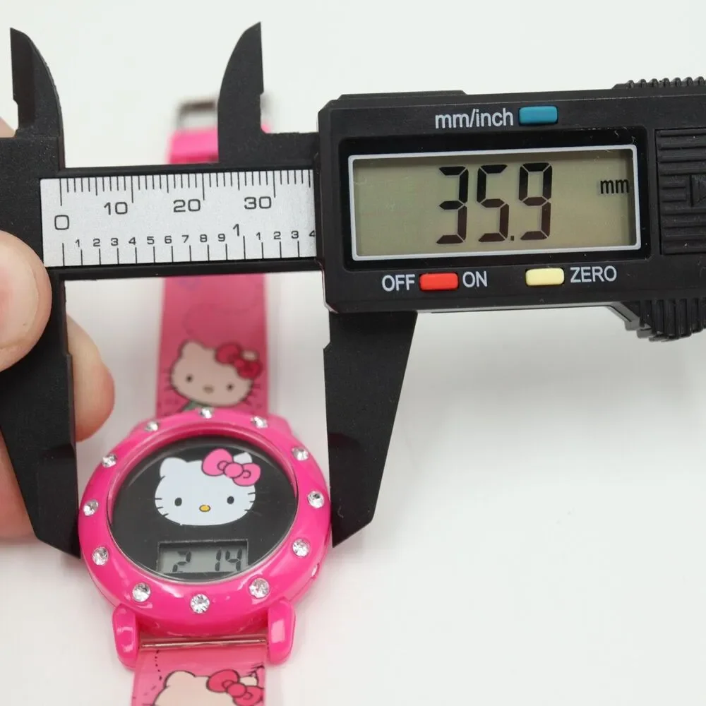 2 Hello Kitty Digital Watches Pair Sanrio Kids Pink Hearts with New Batteries